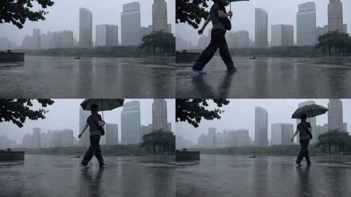 雨中行走-慢镜头