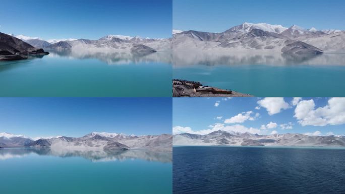 新疆风景航拍素材-白沙湖