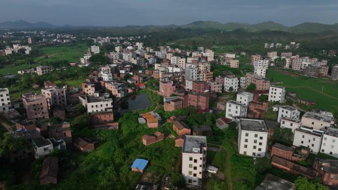 航拍粤西乡村气息住房房屋乡村状态