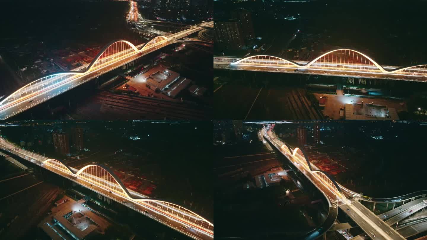 郑州铁路北站北三环跨铁路大桥夜景