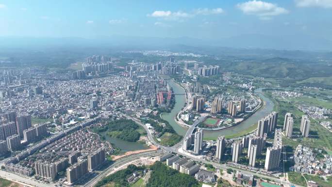 高空俯瞰怀集县城大景