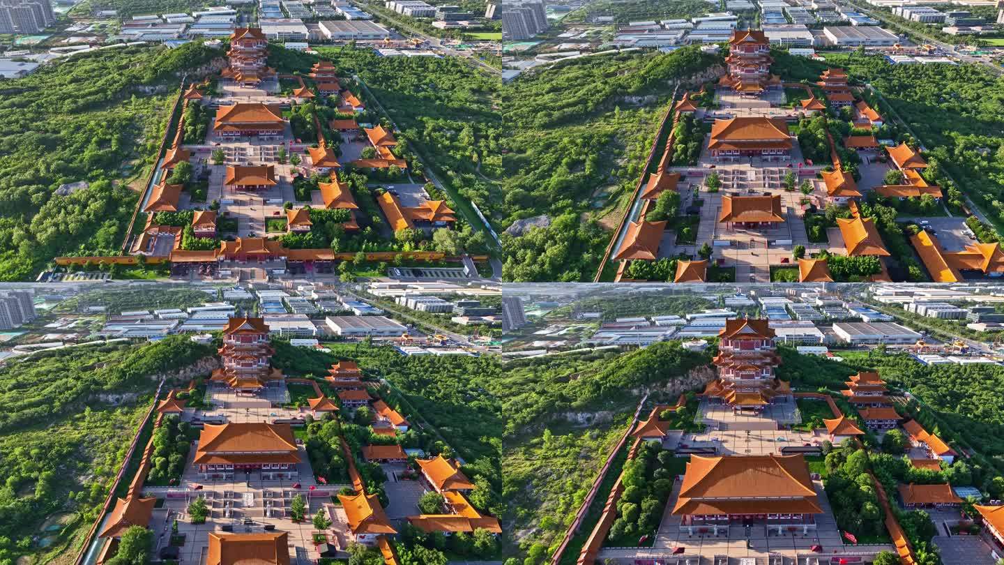 航拍徐州经济技术开发区宝莲寺佛教文化景区