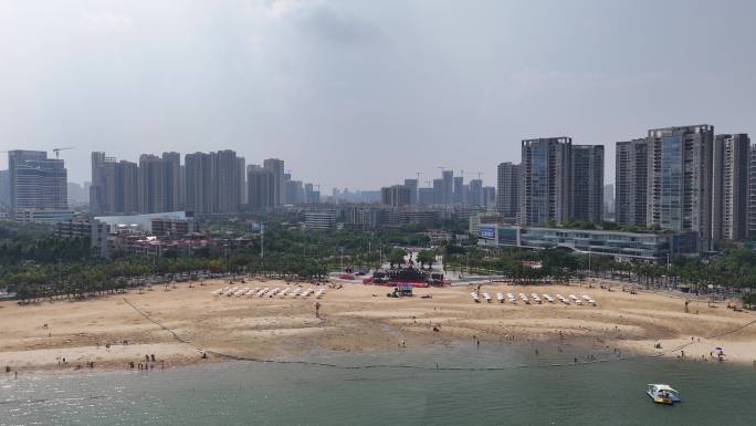 湛江金沙湾沙滩海滨浴场航拍