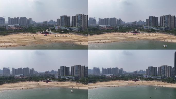 湛江金沙湾沙滩海滨浴场航拍