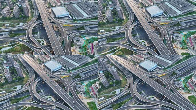 徐州城东大道环球港高架立交桥车流城市宣传