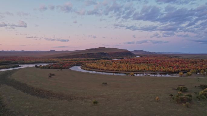 内蒙古根河湿地公园日落