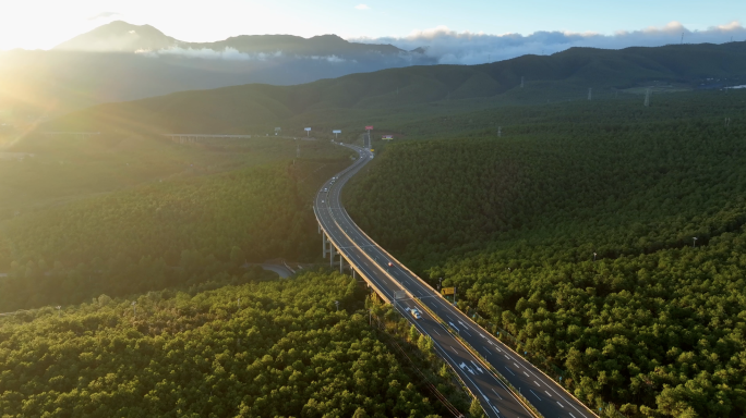 森林高速公路航拍