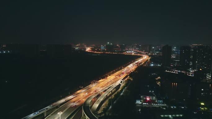 郑州京沙快速北三环立交桥夜景