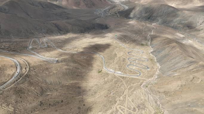 西藏天路珠峰盘山道高清航拍