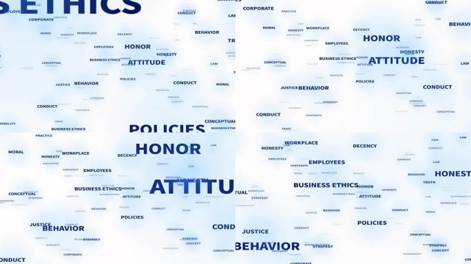 4k商业伦理词标签云，飞越物理相关词。