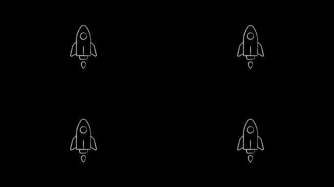 火箭线图标概念动画。