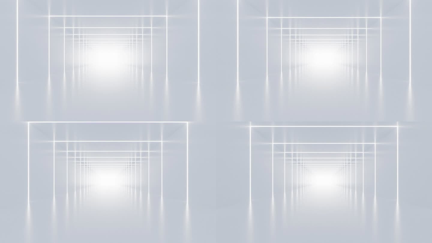 抽象白色隧道，3d渲染。