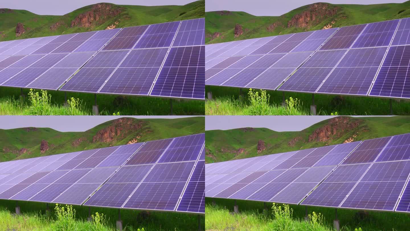 太阳能电池农场电厂生态技术特写。
