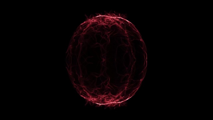 火红能量球效果光环辉光旋转。60 FPS 3d渲染