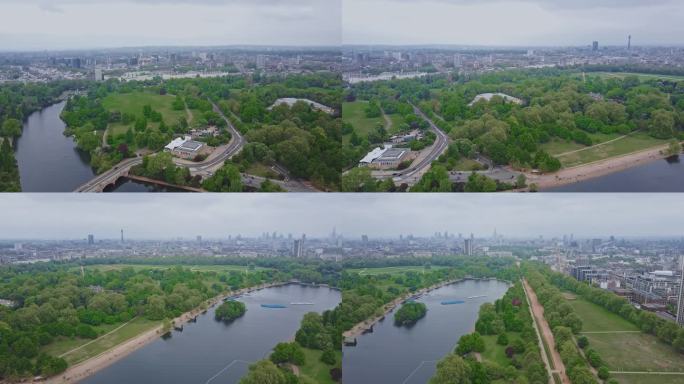 伦敦海德公园的美丽鸟瞰图。