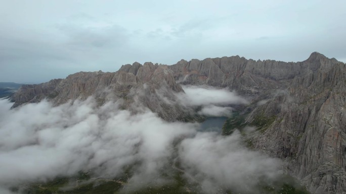 中国莲宝邺泽zhagaer措(圣湖)鸟瞰图