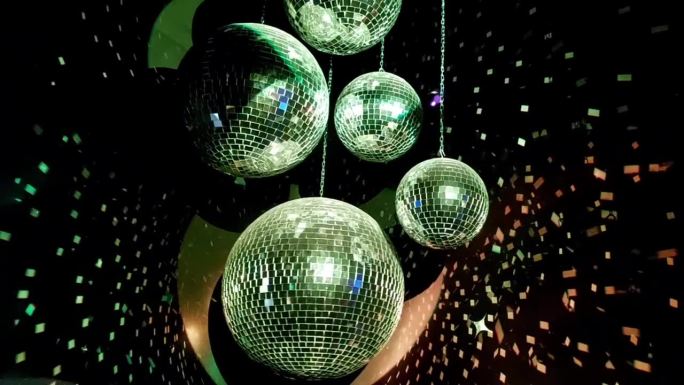 迪斯科球，复古的70年代派对装饰