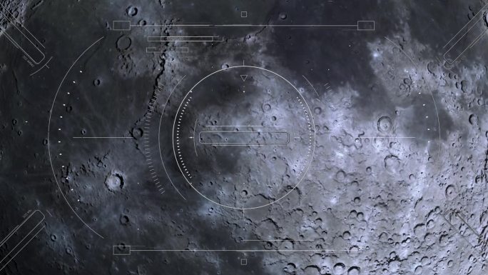 利用HUD技术进行月球表面探测。科幻概念的动态图形