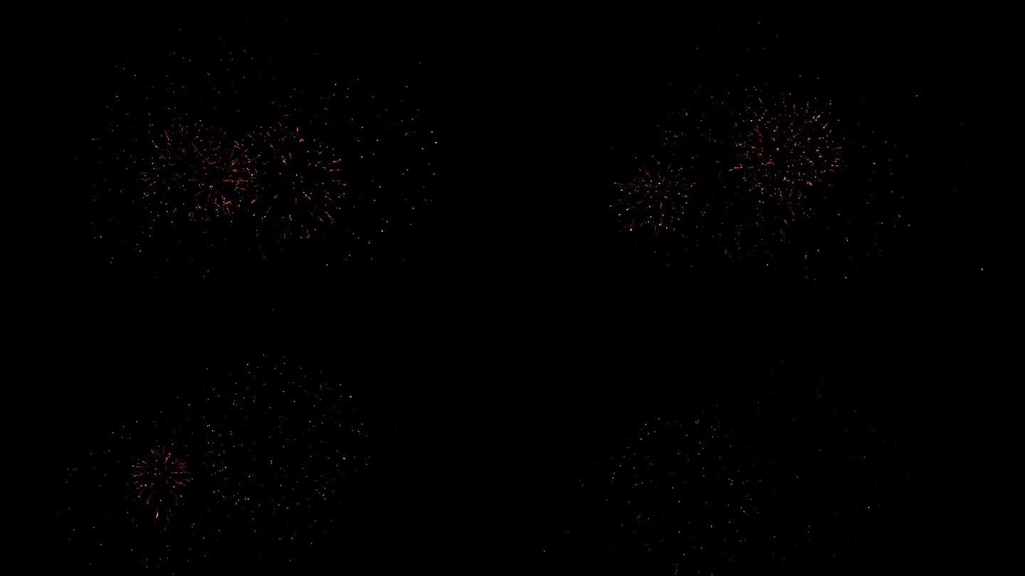 小簇的彩色微型星团的现代烟花设计和展示技术