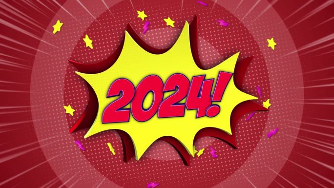 2024漫画文本动画，背景，循环