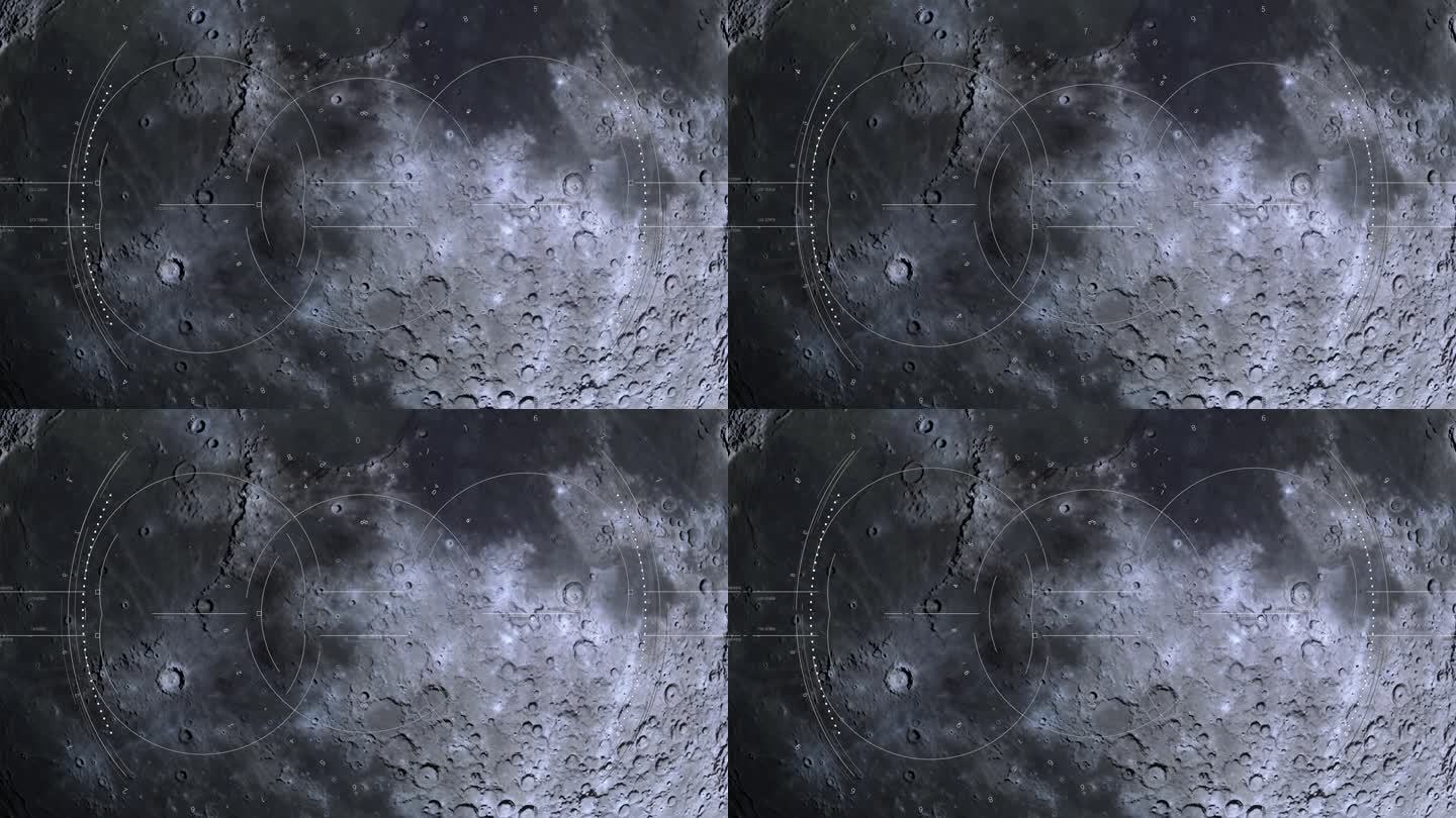 基于HUD技术的月球表面探测方法。科幻概念的动态图形