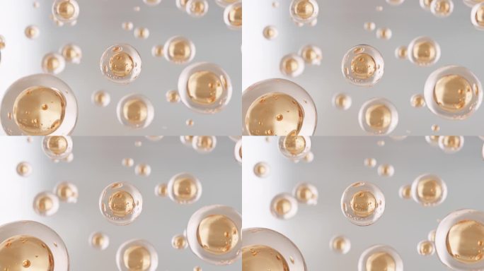 3D化妆品泡沫动画设计，在明亮的背景上保湿。