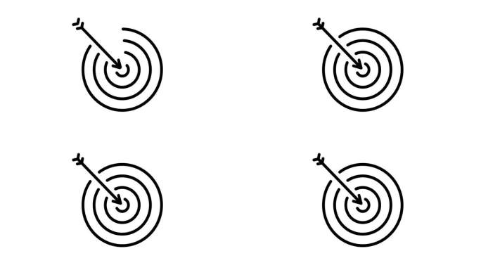 目标动画轮廓图标。目标线图标运动设计的网页，移动和UI设计。