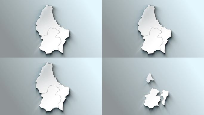 带地区的马达加斯加现代白色地图