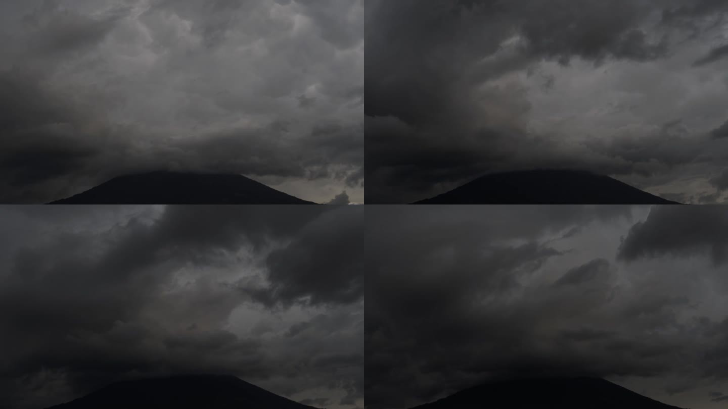 瓜地马拉阿瓜火山上空的闪电风暴——时间流逝