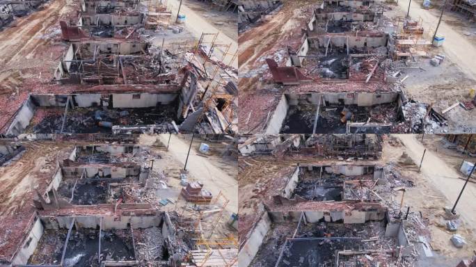 大风炎热干燥的一天，加拿大安大略省沃恩发生大火。房屋在沃恩大火中严重受损。2023年4月12日，松树