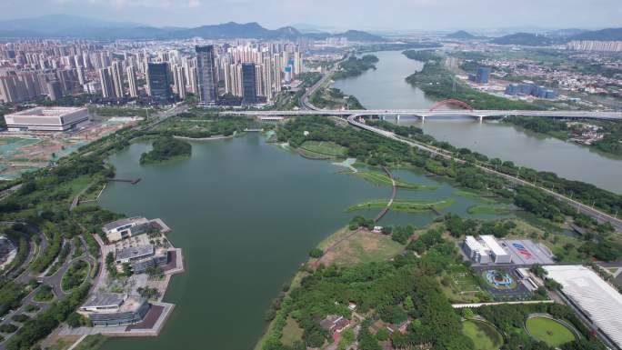 福建漳州碧湖生态公园航拍