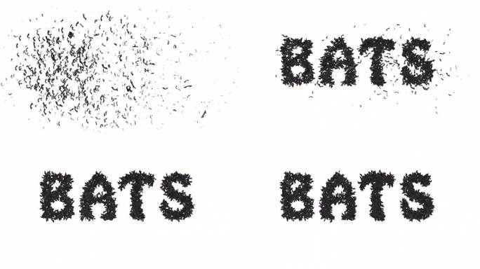 动画万圣节蝙蝠字体文本形成字蝙蝠