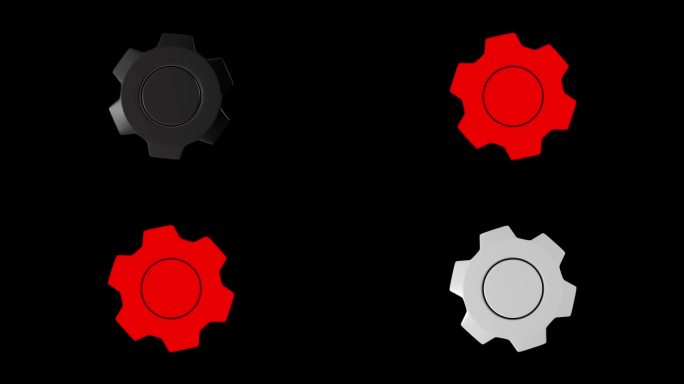 动画3D图标循环模块与Alpha哑光。黑色背景上的红绿选择。