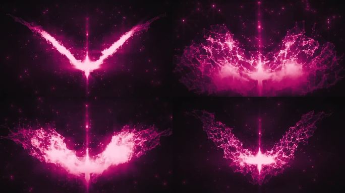 粉红色发光的翅膀运动动画