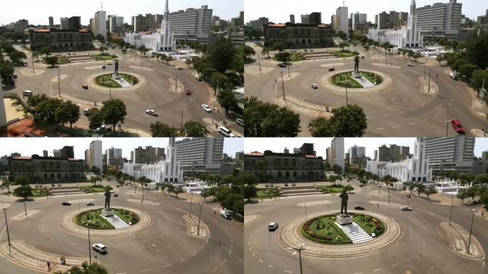 莫桑比克马普托普拉普拉达中心Independência的航拍图像。