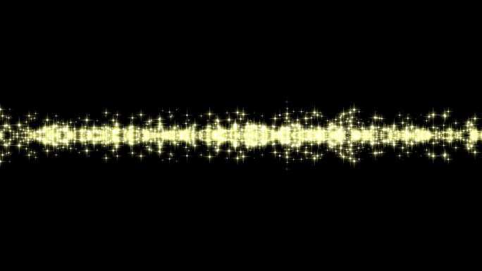 字母“生日快乐”在移动的金星粒子的光芒中出现和消失的动画材料(黑色背景)