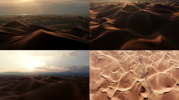 沙漠 电影感  航拍 震撼 沙漠