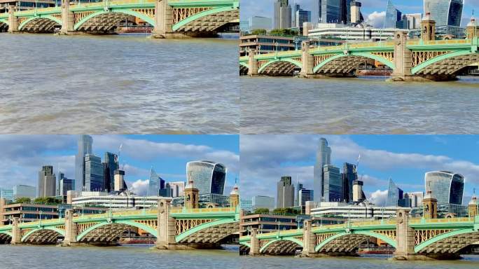 伦敦从泰晤士河到南华大桥的垂直摩天大楼
