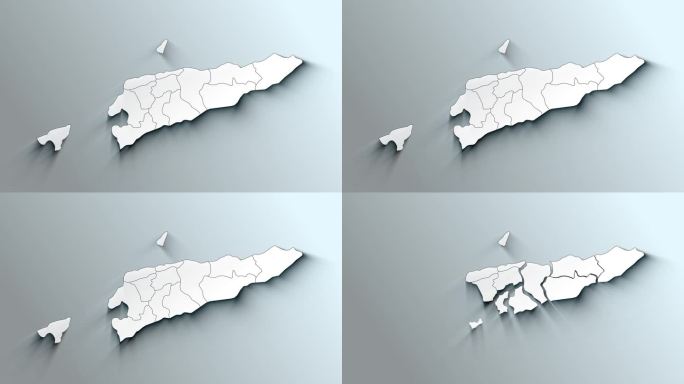 东帝汶城市现代白色地图