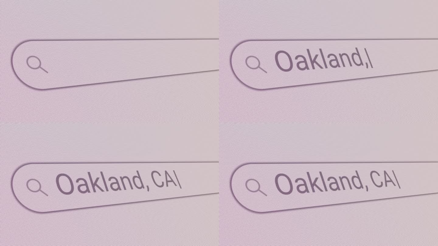 搜索栏加州奥克兰电脑显示屏特写镜头美国加