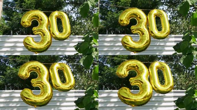 户外30岁生日气球标志