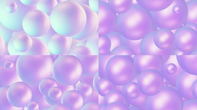 梯度球体无缝循环。抽象温柔的颜色球运动。时尚的当代背景