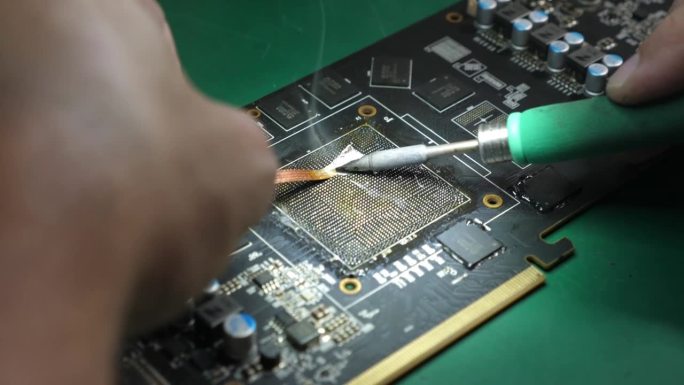 清洗GPU芯片的联系人组。计算机设备的维护和维修。