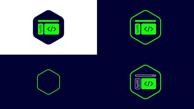 编码括号和多边形图标动画