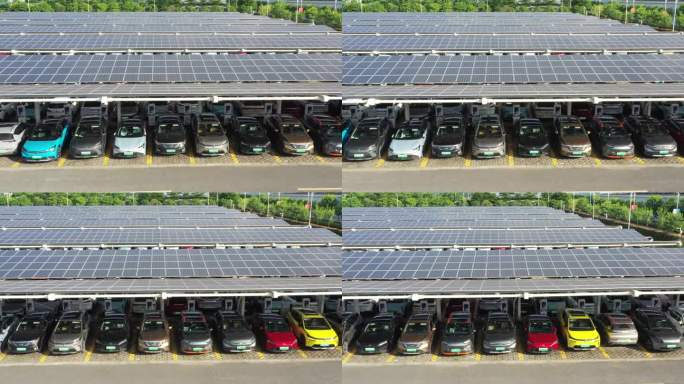 太阳能电动车充电站特写
