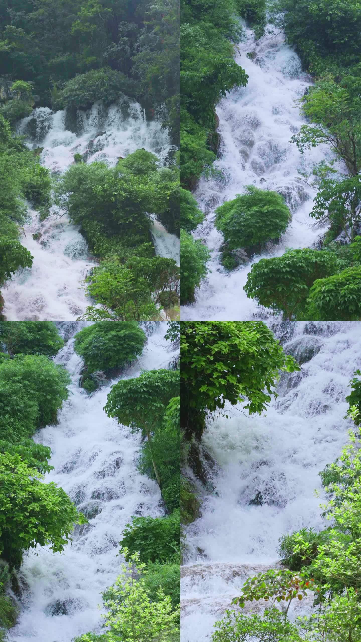 大自然瀑布水流山泉流水