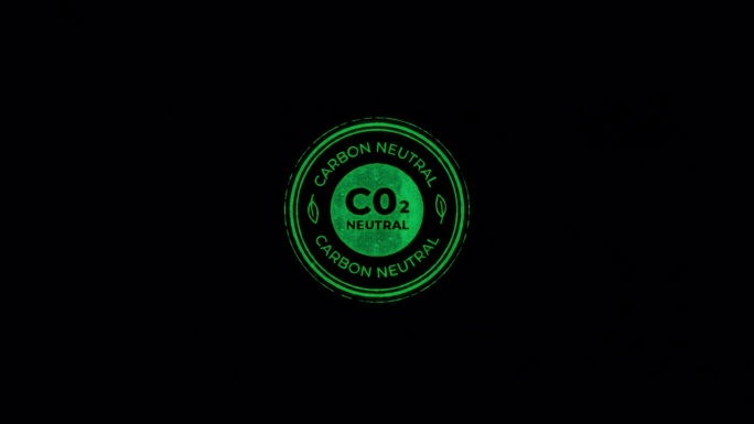 二氧化碳中性邮票3D动画，生态环保，减少碳排放。