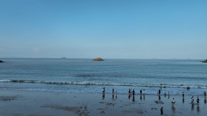 大海 沙滩 岛屿海岛海边礁石东郊航拍