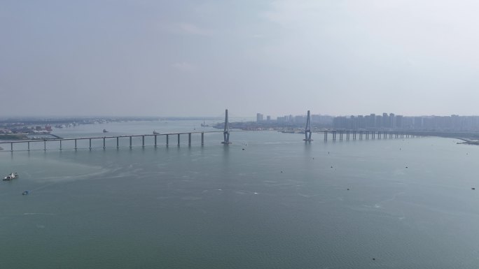 湛江海湾大桥航拍素材