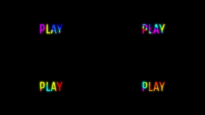 说明性动画的颜色变化的文字游戏孤立在一个黑色的背景